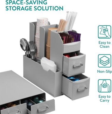 Тримач для капсул кави Navaris - органайзер для Nespresso капсул - контейнер для капсул різних розмірів - сірий