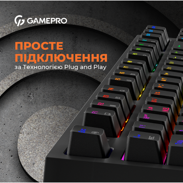 Дротова механічна клавіатура GamePro MK180B (Red) з Hot-Swap RGB Black