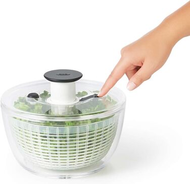 OXO Good Grips Салатниця-віджимник з ситом та кришкою, зелена – для сушіння салату