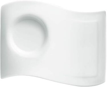 Капучино-сервіз Villeroy & Boch NewWave Premium, 8 предметів на 4 персони, білий, для кави, безпечний у посудомийній машині та мікрохвильовій печі, хвильовий дизайн