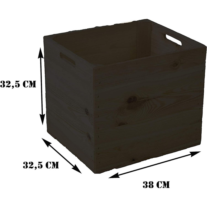 Набір з 3 дерев'яних ящиків для зберігання Ящик підходить для всіх полиць Kallax і полиць Expidit Коробка для вина Kallaxysteme Розміри коробки для фруктів 33x37,5x32,5 см Коробки Kallax (набір з 3 чорних)