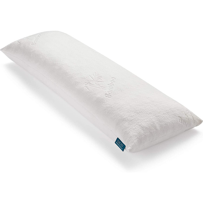 Подушка для вагітних та сну на боці LUCID з ефектом пам'яті (Memory Foam), м'який бамбуковий чохол, біла
