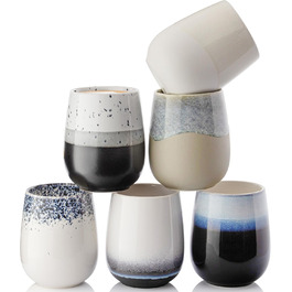 Набір кавових чашок Sänger Siena Premium (6 шт.), 215 мл, ручної роботи, кераміка, для кави та чаю, стійкий до миття в посудомийній машині та мікрохвильовій печі