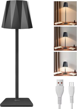 LED настільна лампа ELZO 2 шт. Бездротова, USB-C, акумулятор 5200mAh, регулювання висоти, 3 режими, IP54 вологозахист, портативна