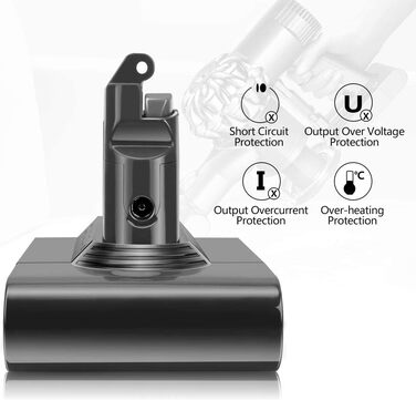 Змінна батарея V6 morpilot для пилососа Dyson V6 DC62/DC58/DC59/DC61/DC72/DC74, 21,6 В 4600 мАг, 2 фільтри