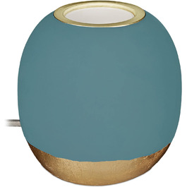 Декоративний світильник бетонний, настільна лампа без плафона, HxD 9 x 9 см, патрон E27, довгий кабель, кругла бетонна лампа, синя