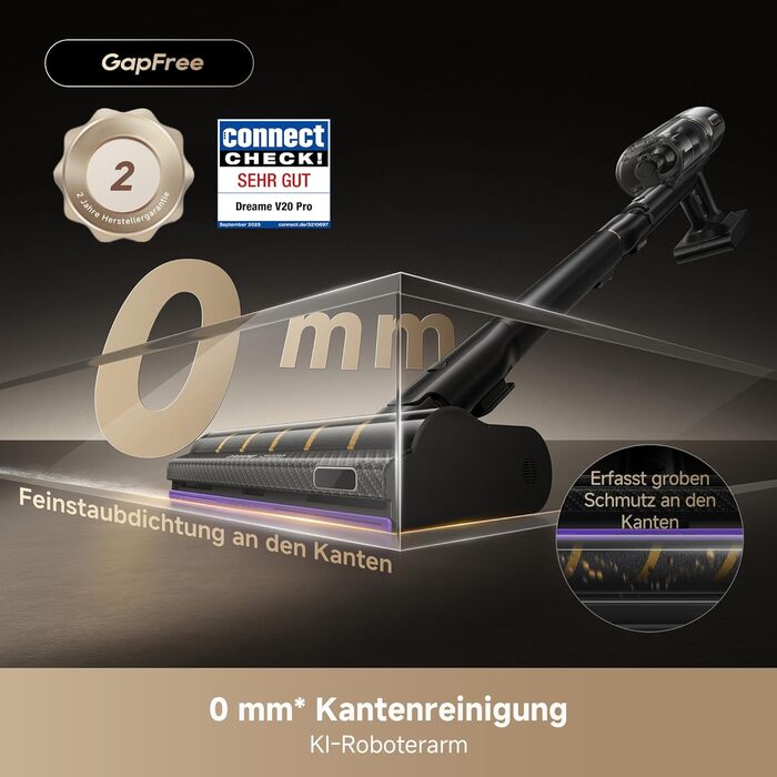 Dreame V20 Pro-A: Бездротовий пилосос для твердих підлог та килимів, 24000 Па, 90 хв роботи, фільтрація 99.99%, видалення шерсті тварин