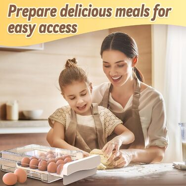 Контейнер для яєць Deecam: органайзер для холодильника на 20 яєць, прозорий, білий