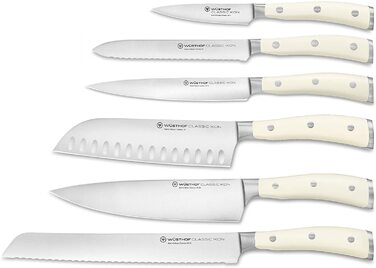 Набір ножів Wuesthof Classic Ikon Creme з блоком 7 предметів (1090470602)