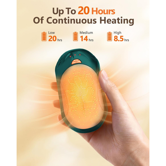 Електричні грілки для рук BOSONER: набір 2 шт, 6000mAh, USB, портативні, для чоловіків та жінок