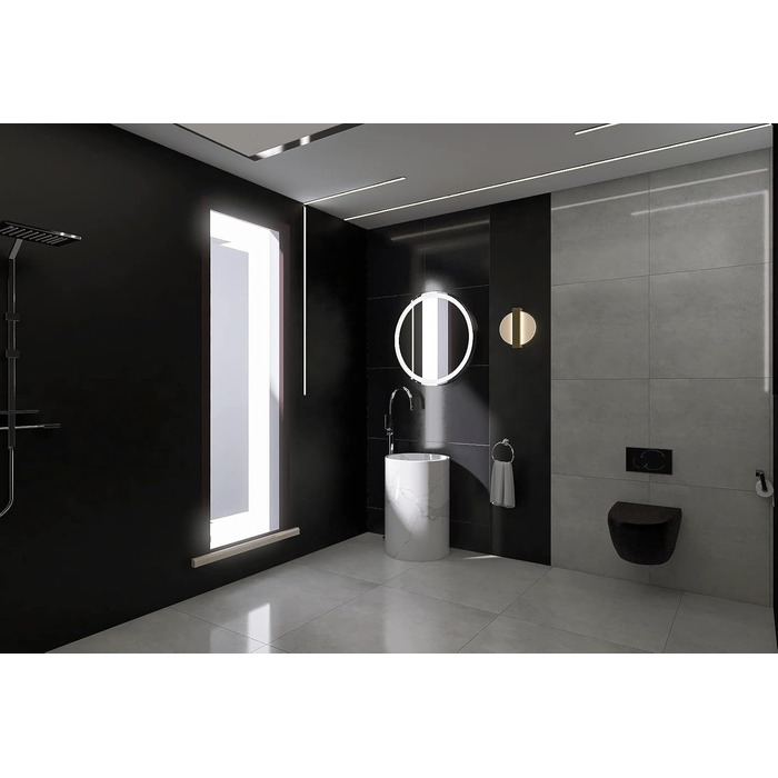 Дзеркало для ванної кімнати з підсвічуванням LED, діаметр 90 см, кругле, нейтральне світло 4000K, 90x90 см