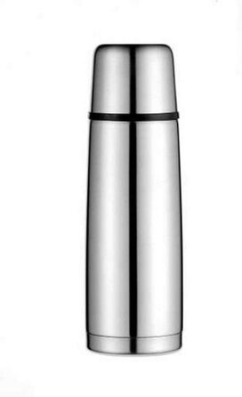 Термос alfi з нержавіючої сталі isoTherm Perfect, герметична пляшка для пиття, матова нержавіюча сталь об'ємом 500 мл, ізольована пляшка з чашкою для пиття 5107 205 050, можна мити в посудомийній машині, термос Гарячий протягом 12 годин (0,75 літра)