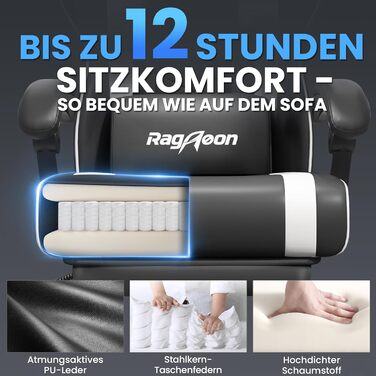 Ігровий крісло-шкік Gamer Sessel - ергономічне ігрове крісло з підтримкою попереку, регульоване по висоті, м'яке, до 150 кг, велике