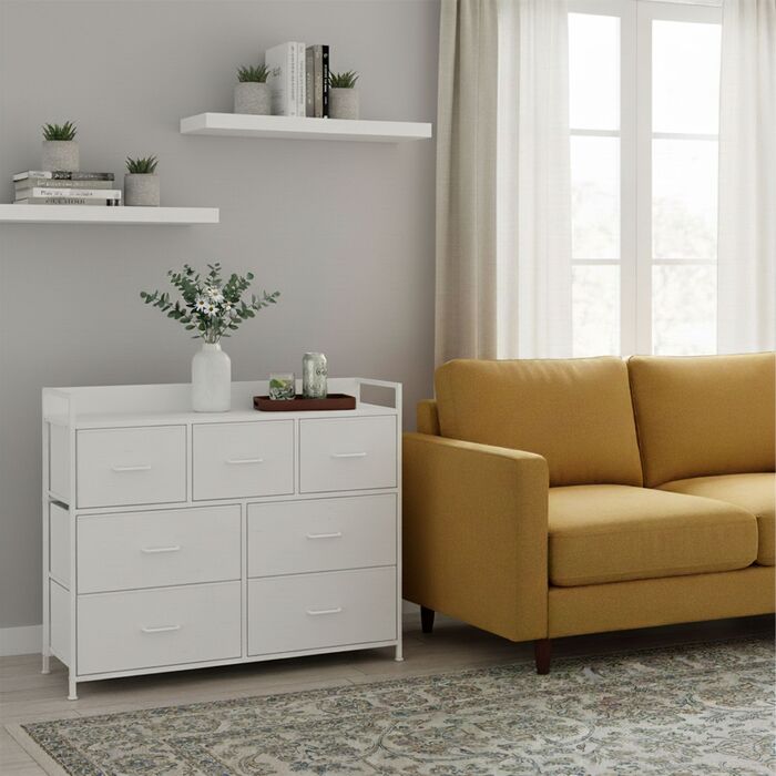 Комод Relaxdays з 7 висувними ящиками з тканини