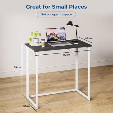 Стіл Dripex розкладний для комп'ютера, PC стіл для home office, білий та темний дуб (з монтажем)