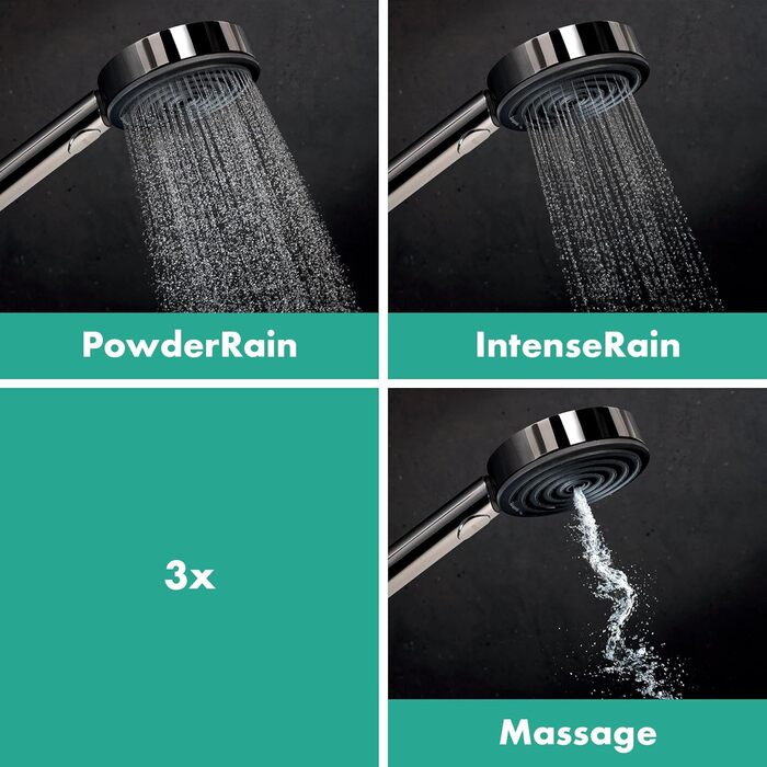 Змішувач для ванної Hansgrohe Ecostat Element накладний з термостатом (SafetyStop 40°C), для 2 споживачів, комплект з водозберігаючим душем та штангою 90 см (хром)