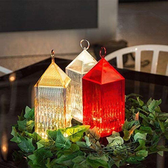 Декоративна настільна лампа Kartell Lantern Wisteria рожевого кольору