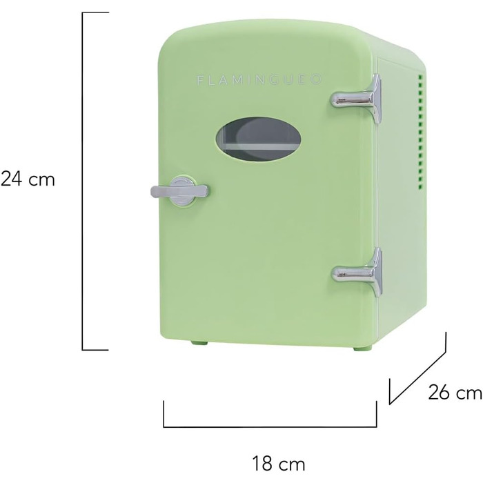 Міні-холодильник Flamingueo Mini 4L: 12V/220V, охолодження та нагрівання, зелений колір