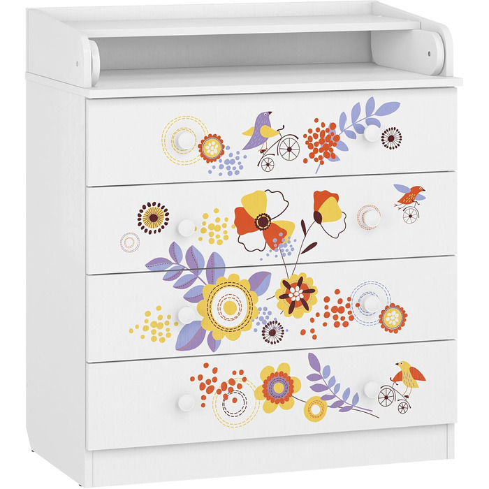 Комод-пеленальник Shefa Kids 800 білий - якісний комод з пеленальним столиком для дитячої кімнати