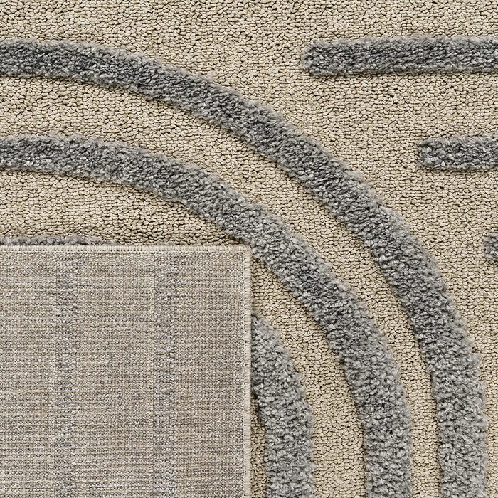 Домашній килим Paco з високим ворсом для вітальні, кошлатий 3D, вінтажний вид в стилі етно-бохо, м'який, розмір колір (60x100 см, сірий 4)