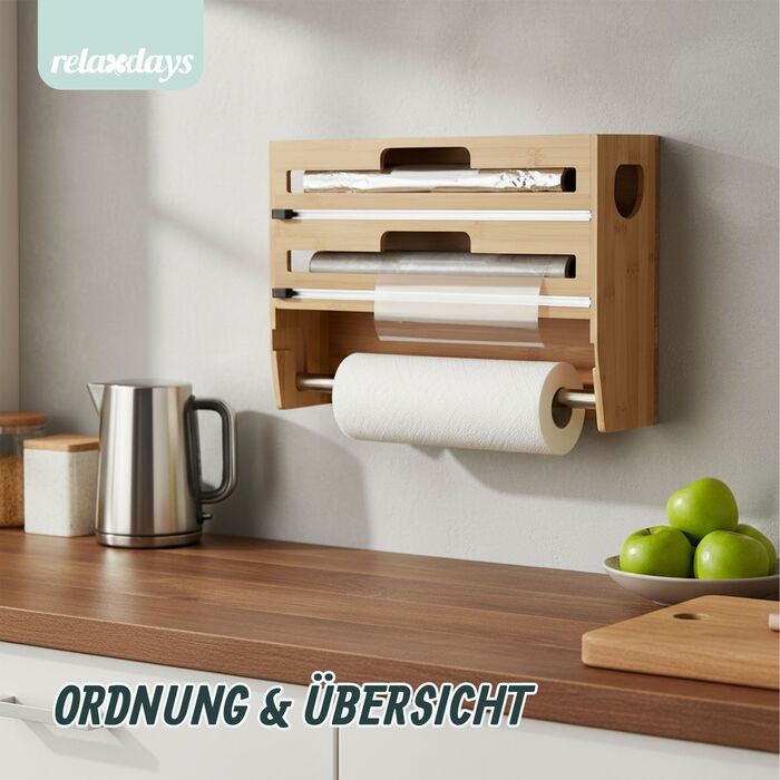 Держатель кухонних рушників Relaxdays, бамбук, настінний