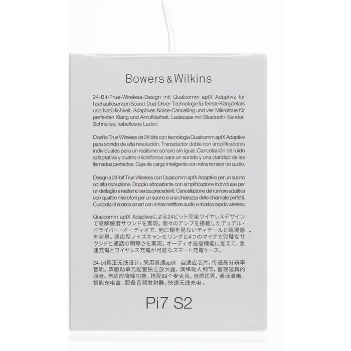 Справжні бездротові навушники Bowers & Wilkins Pi7 S2, Bluetooth, aptX, мікрофони, Midnight Blue (2023)