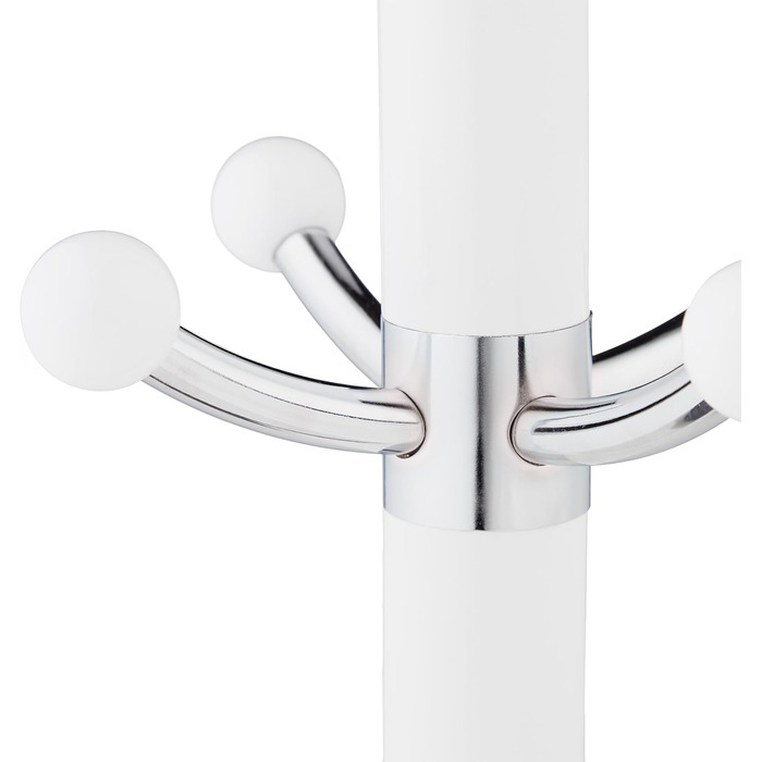 Стійка для одягу Relaxdays з підставкою для парасольки, 16 гачків, 176,5 x 36,5 см, з мармуровим основанням, золота/біла