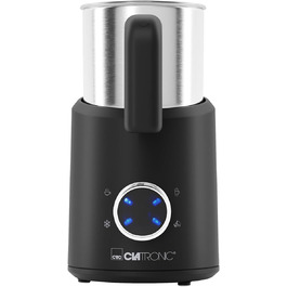 Електричний пінозбивач Clatronic MS 3812 | з підігрівом | для теплих та холодних напоїв | 740 мл | Чорний-inox | Модель 2024