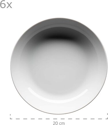 Набір посуду Mser Barca для 6 осіб, 30 шт. комбінований сервіс, білий, Фарфор