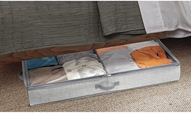 Висувний ящик під ліжком Aldo для одягу, сумок, взуття, 91,4 x 53,3 x 12,7 см, сірий, поліпропіленова тканина (2 Відділення), 05353eu