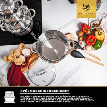 Нержавіюча каструля Karl Hausmann 6L з кришкою (26 см) - для всіх плит, включаючи індукційні