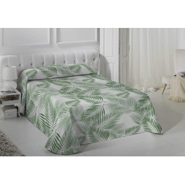 Покривало VIALMAN Софія 30 для двоспального ліжка шириною 150 см, покривало для ліжка 150 см, Розмір покривала 250 х 270 см, темно-коричневе (90 х 190 см, зелене)