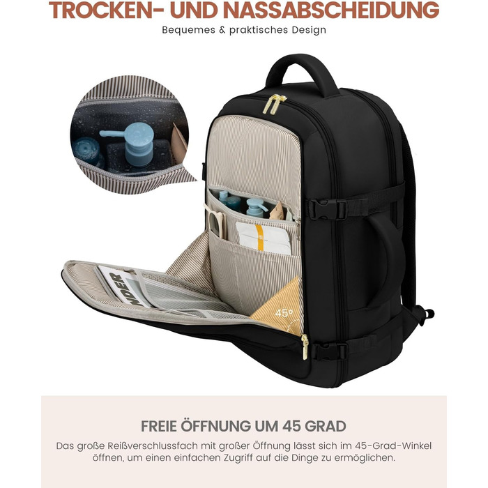 Рюкзак для ручної поклажі LOVEVOOK 40L, для ноутбука 17