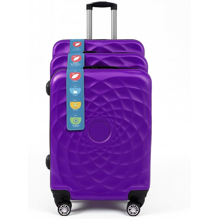 Валіза ручної поклажі Bosdela з твердим корпусом (980, фіолетовий, 50/60/71 см)