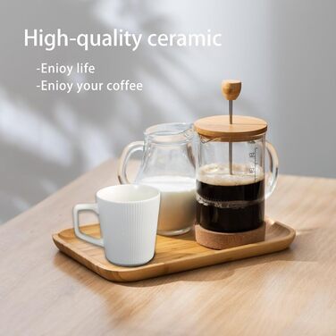 Набір кавових чашок 4 шт. - 500 мл - Матова кераміка - Набір чашок для кави та чаю - Мікрохвильова безпека, зручна ручка