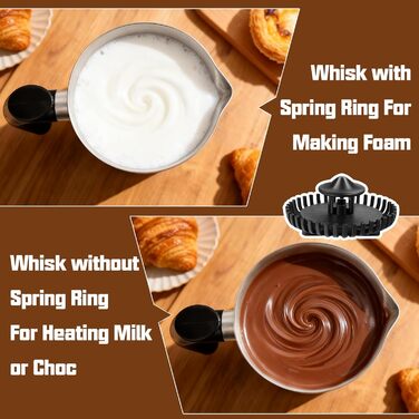 Електричний спінювач молока 5-в-1 з нержавіючої сталі, 500 мл, знімний контейнер, контроль температури, для гарячого та холодного молока, капучино, лате