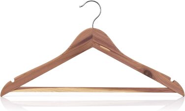 Дерев'яні вішалки для одягу Hangerworld Zedernholz 10 шт., 44 см, з нековзним підвішуванням для штанів, захист від молі