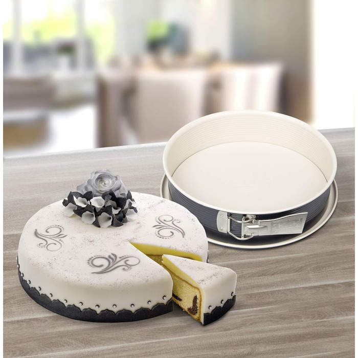 Форма для випічки Zenker Springform Ø 26 см CREME NOIR з антипригарним покриттям, з плоским дном та захистом від протікання, 1 шт.