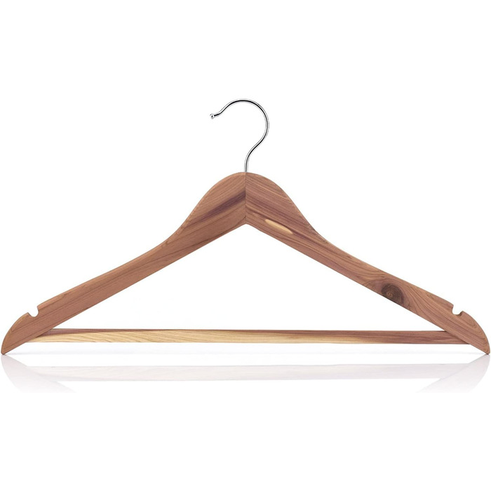 Дерев'яні вішалки для одягу Hangerworld Zedernholz 10 шт., 44 см, з нековзним підвішуванням для штанів, захист від молі