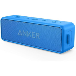Портативна Bluetooth колонка Anker SoundCore 2, блакитна: потужний звук, глибокий бас, 24 год роботи, водонепроникність IPX7, сумісна з iPhone, Galaxy та іншими пристроями