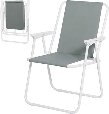 Крісло для кемпінгу WOLTU складне, розкладне крісло запальничка для вулиці, рибальське крісло з підлокітниками, пляжне крісло Складаний табурет для кемпінгу Тераса пляжного саду, CPS8151sz (темно-сірий)