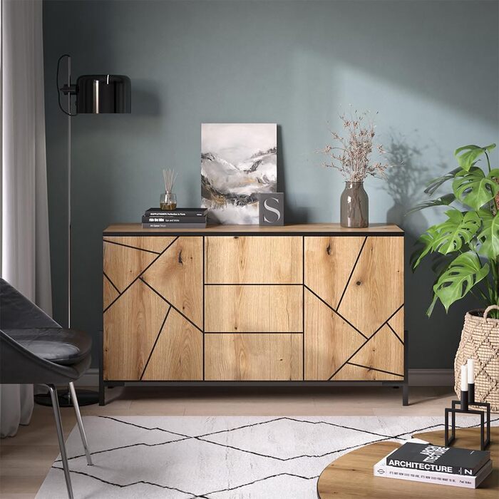 Комод Vicco Hatto з 2 дверцятами, дуб, 124 x 69.6 см