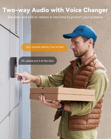 Відеодзвінок Imou DB3 KIT 4MP Panoramic, 2K+ WiFi, нічне бачення 5м, розпізнавання пакунків AI, двосторонній зв'язок