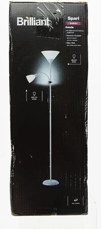 Стельовий омийник Brilliant Spari 1,8 м, підходить для LED, лампа для читання, вимикач шнура, білий