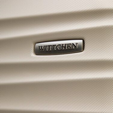 Набір валізWITTCHEN 3 в 1: велика, середня та маленька валіза на колесах з ABS-пластику, з кодовим замком, Groove Line (Бежевий)