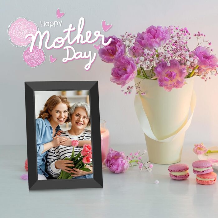 Цифровий фоторамка Frameo 10.1 дюйма WiFi, IPS сенсорний екран, 32GB, автоматичне обертання, для стін, миттєва відправка фотографій