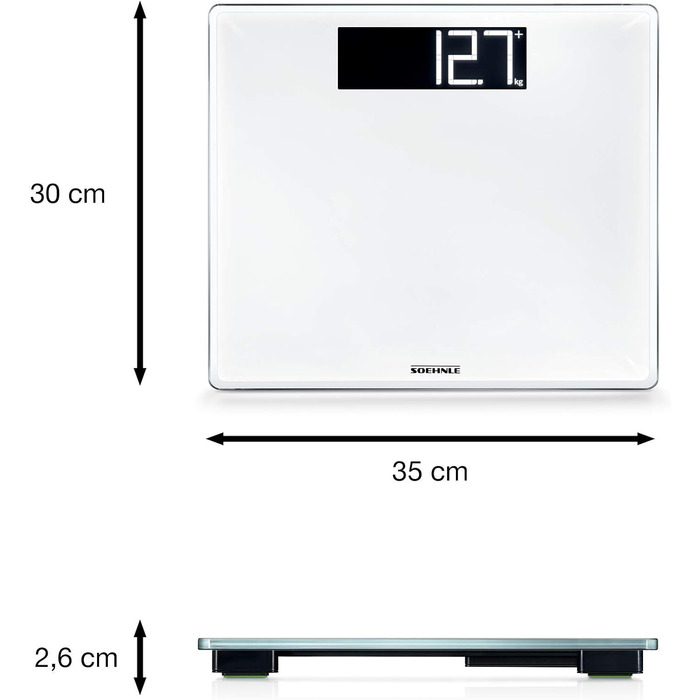 Цифрові ваги для ванної кімнати Soehnle Style Sense Multi, вага до 180 кг з кроком в грамах, ваги з батарейками, ваги для тіла зі зміною кольору для схуднення і набору ваги (300)