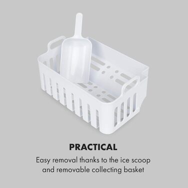 Машина для приготування льоду Klarstein Eiswürfelmaschine, 1.5L, 12 кг/день, срібна