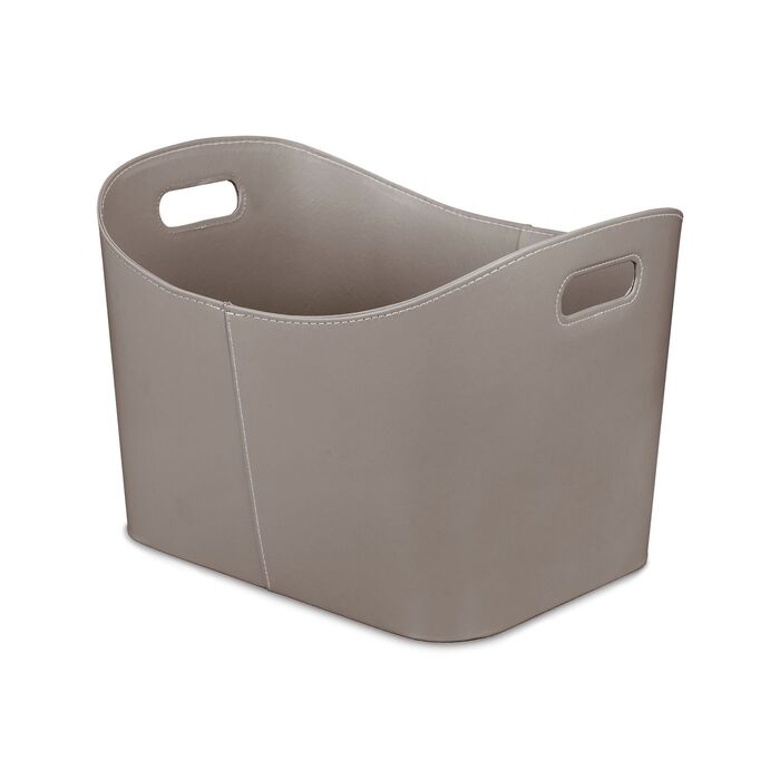 Кошик для дров Relaxdays сірого кольору з штучної шкіри