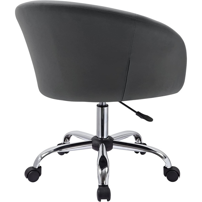 Шикарний стілець-каталка Duhome офісний стілець косметичний стілець обертовий стілець регульований по висоті обертовий вибір кольору, Білий (штучна шкіра, сірий)